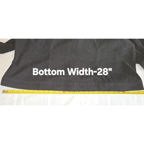 Sag Harbor Black Jacket Shirt Plus Sz 2X Faux Suede Top Studs Pockets Studded - Picture 14 of 16